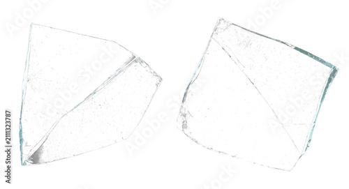 Foto Broken glass shards PNG overlay with sharp edges isolated on a transparent backg