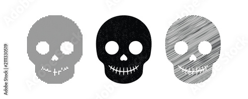 Foto Assorted black and white skull clipart for Halloween designs