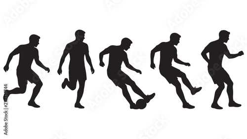 Konstfotografi Silhouette sequence of a person running and falling down