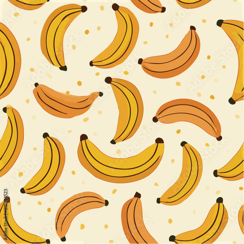 Seamless pattern, Banana, flat vector illustration