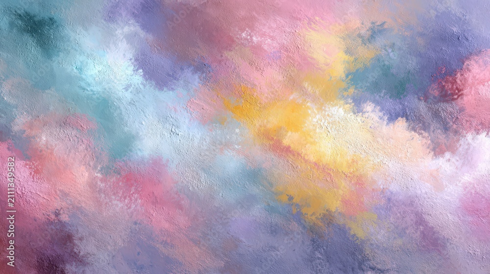 Fototapeta premium Abstract Watercolor Background With Soft Pastel Blended Colors And Textural Gritty Surface Detail