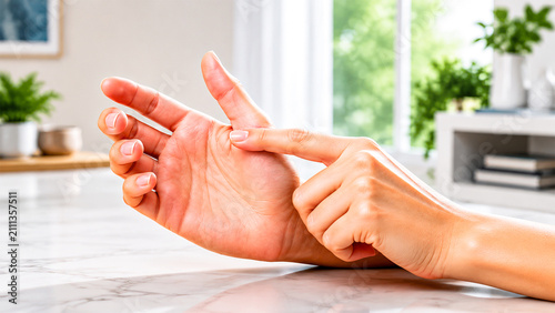 Diabetes Testing: A close-up shot captures a person performing a self-test for diabetes by pricking their finger for a blood glucose measurement.