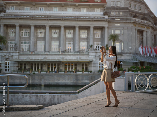 Woman sightseeing singapore
