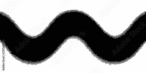 Slika na platnu Halftone Sine Wave Pattern On White Background A Repeating Black And Gray Design