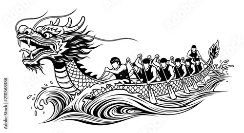 Dragon Boat Festival Racing Illustration