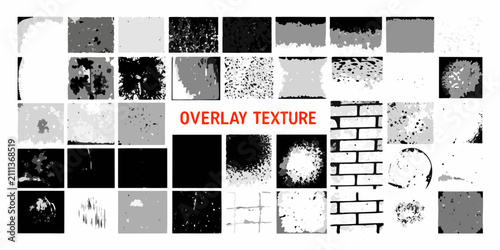 Photos Grunge texture overlay set with varied distressed rectangular and linear pattern