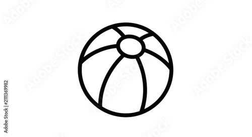 Beach ball icon isolated on transparent background