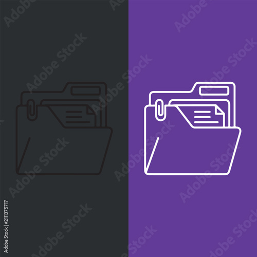 Document Folder Outline Vector