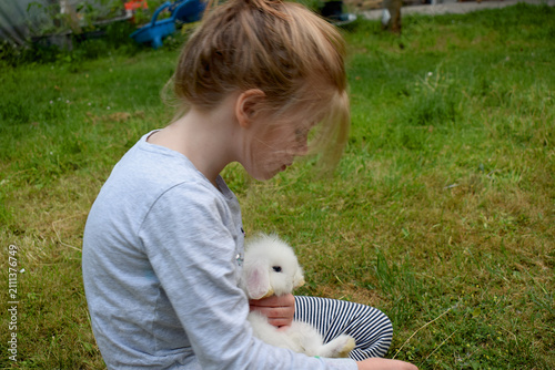 Decorative dwarf rabbit in the arms.