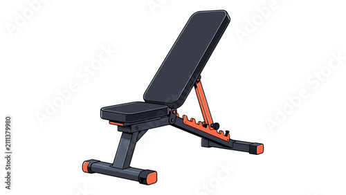 фотографія Adjustable workout bench vector illustration on white background