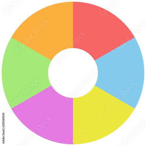 Colorful Donut Chart with White Center