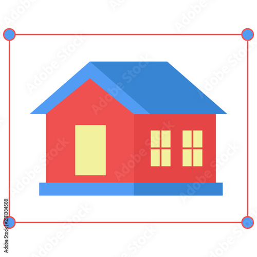 Flat Design Illustration of a House