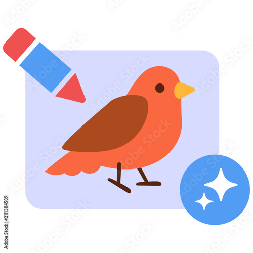 Illustration of Bird Drawing With Pencil