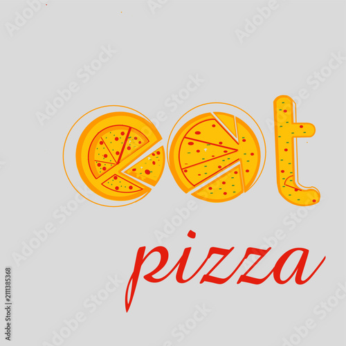 This creative pizza logo, featuring pizza slices that spell out the word 