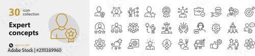 Cuadro en lienzo Set of 30 professional expertise and business skill linear vector icons with exp
