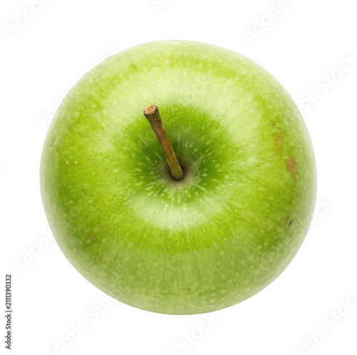 Organic green apple png isolated transparent background image