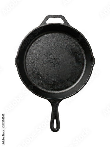 Rustic cast iron skillet png
