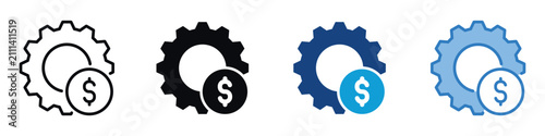 Obraz na płótnie Operational Cost Icon Set Multiple Style Of