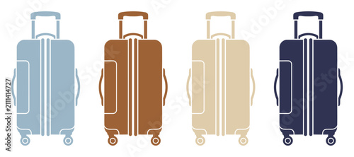 Photos Travel suitcases with wheels and retractable handles for vacation and business t