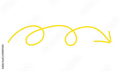 yellow curvy arrow vector design
