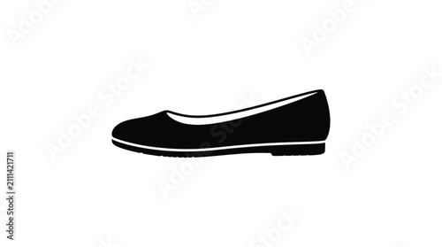 Canvastavla Flat shoe silhouette against a white background silhouette