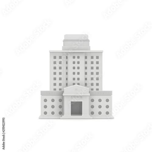 AI Generated Government Building 3D Public Institution Icon on White Background