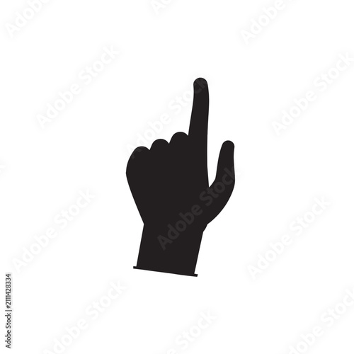 Hand pointing up icon representing cursor gesture for touchscreen displays