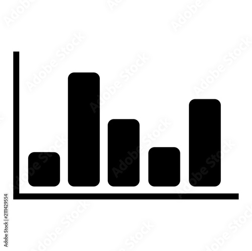 Vertical bar chart analytics icon with statistics business analysis planning