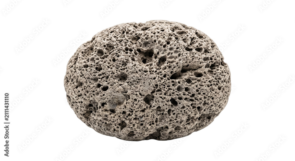 Φωτογραφία Natural volcanic pumice stone with porous texture for spa and skincare, isolated