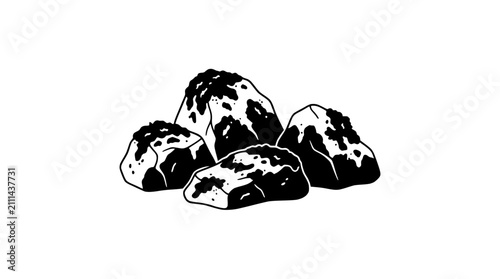 Bild auf Leinwand Pile of Coal Chunks