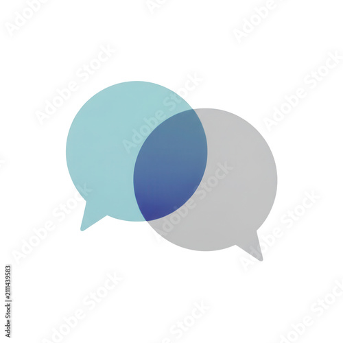 Quadro su tela Two overlapping speech bubbles representing communication and connection