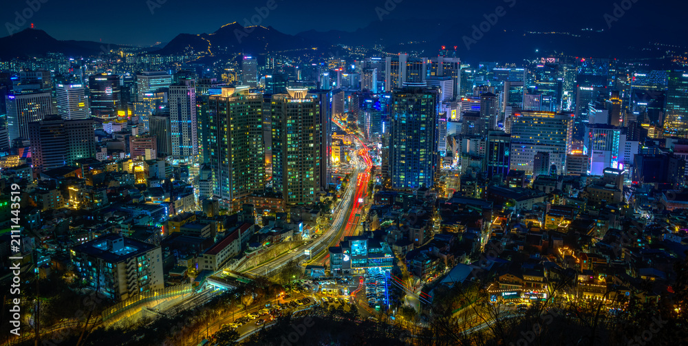 Fototapeta premium Blue hour, Seol, South Korea