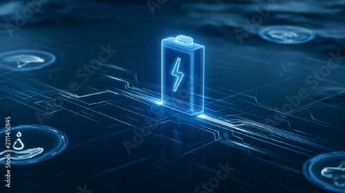 Technology battery high power electric energy, Battery to electric cars and mobile devices with clean electric, Green renewable energy battery storage future, Technology digital abstract background