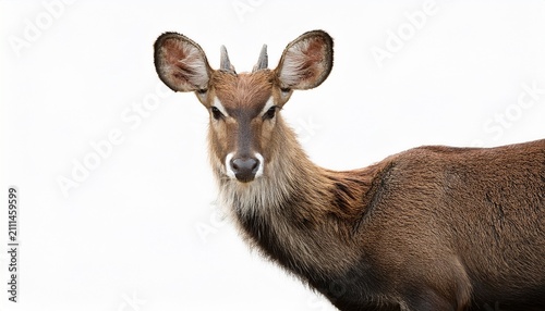 Himalayan Musk Deer On White Background