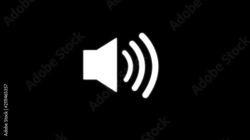 Speaker icon animated. Volume speaker icon, microphone, icon sound Voice speaker icon animated on transparent background. 4K Video