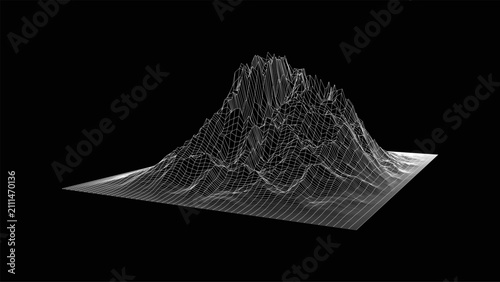 Abstract Wireframe Wave Background – Editable EPS Vector Mesh Landscape Technology Design landscapes, digital terrain, particle grids, and futuristic line structures. UI design, posters, banners.