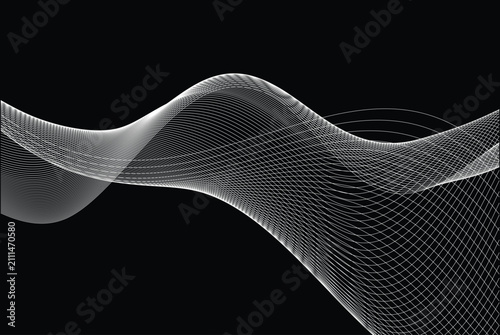 Abstract Wireframe Wave Background – Editable EPS Vector Mesh Landscape Technology Design landscapes, digital terrain, particle grids, and futuristic line structures. UI design, posters, banners.