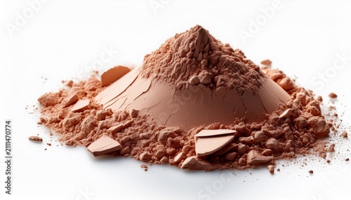 Natural Colored Pigment Powder Close Up Matt Eyeshadow Pigment On A White Background