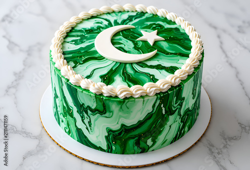 Green Celebration Cake for Pakistan Independence Day
