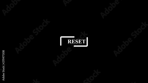 Minimalist white reset button on black background modern u i ui user interface