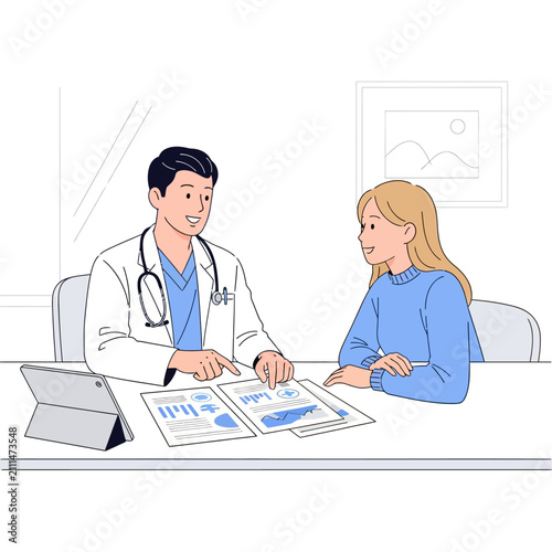 Doctor Consulting With Patient Discussing Medical Results And Treatment Options