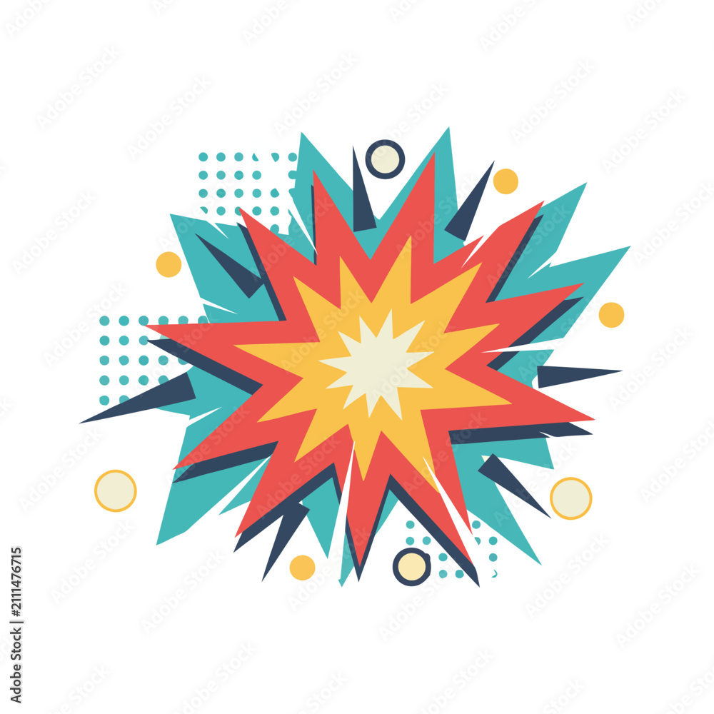Fototapeta premium Comic book style starburst explosion graphic with explosion starburst isolated