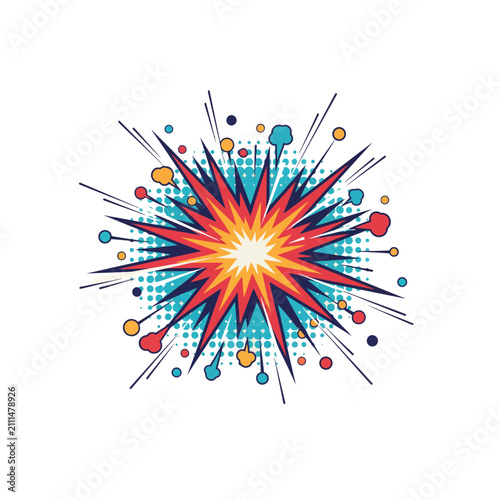 Comic book style explosion with halftone texture explosion halftone abstract