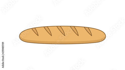 Long French baguette loaf icon for bakery branding.