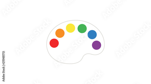 Artist paint palette with vibrant primary and secondary colors.