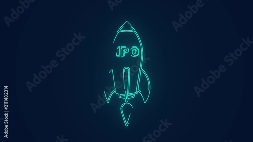 ipo startup launch stock market listing rocket animation