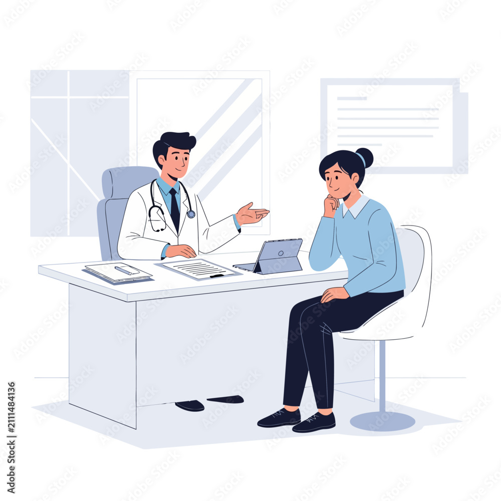 Fototapeta premium Doctor Consultation Session In A Modern Clinic Providing Care