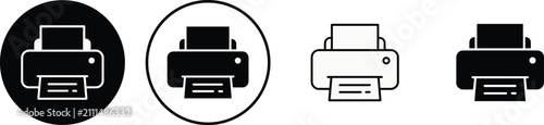 Konstfotografi Set of printer icons in solid and outline styles for document printing UI vector
