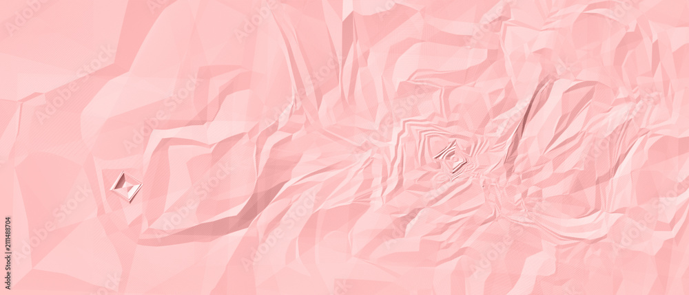 Fototapeta premium Abstract pink crumpled paper texture background
