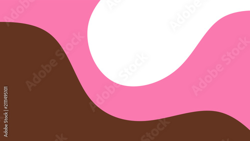 Foto Sweet melting chocolate and pink strawberry icing glaze background